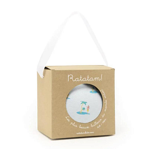 Мяч Рататам (Ratatam) "Гавайи", белый с бирюзовым, 12 см